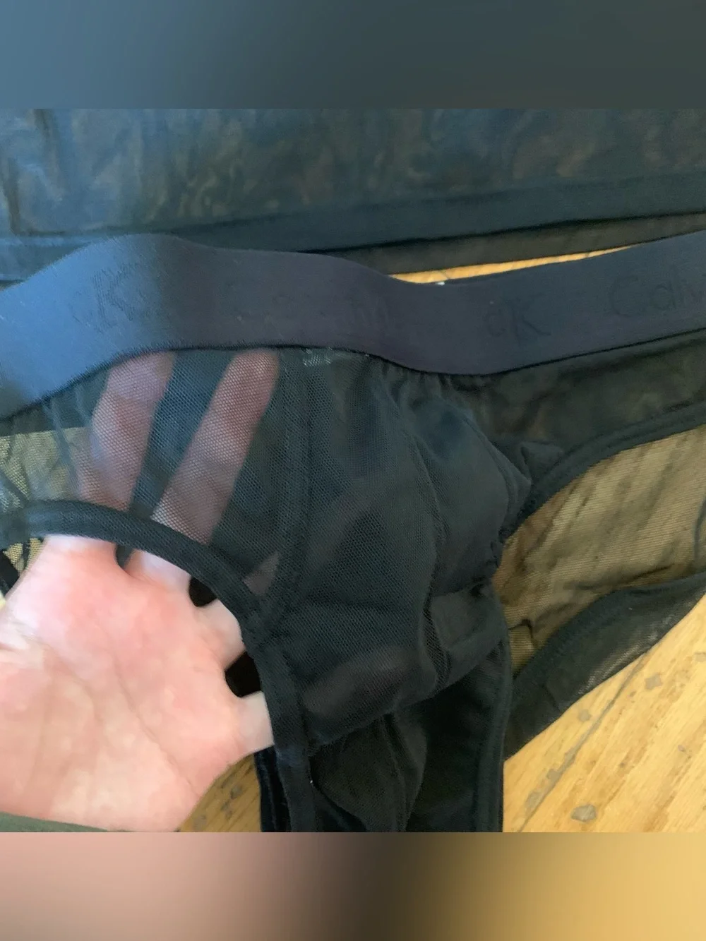 Calvin Klein black mesh long sleeve undershirt and underwear size M